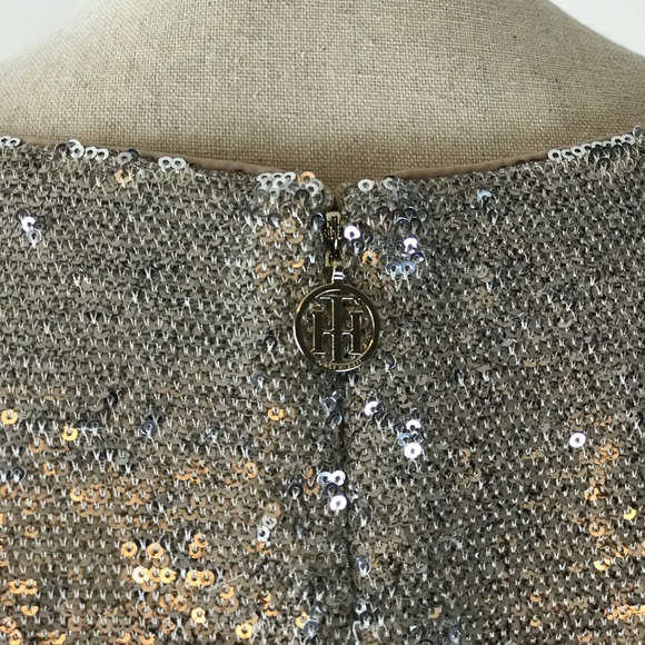 Tommy Hilfiger Gold Sequin Cocktail Dress NWT - Picture 3 of 6